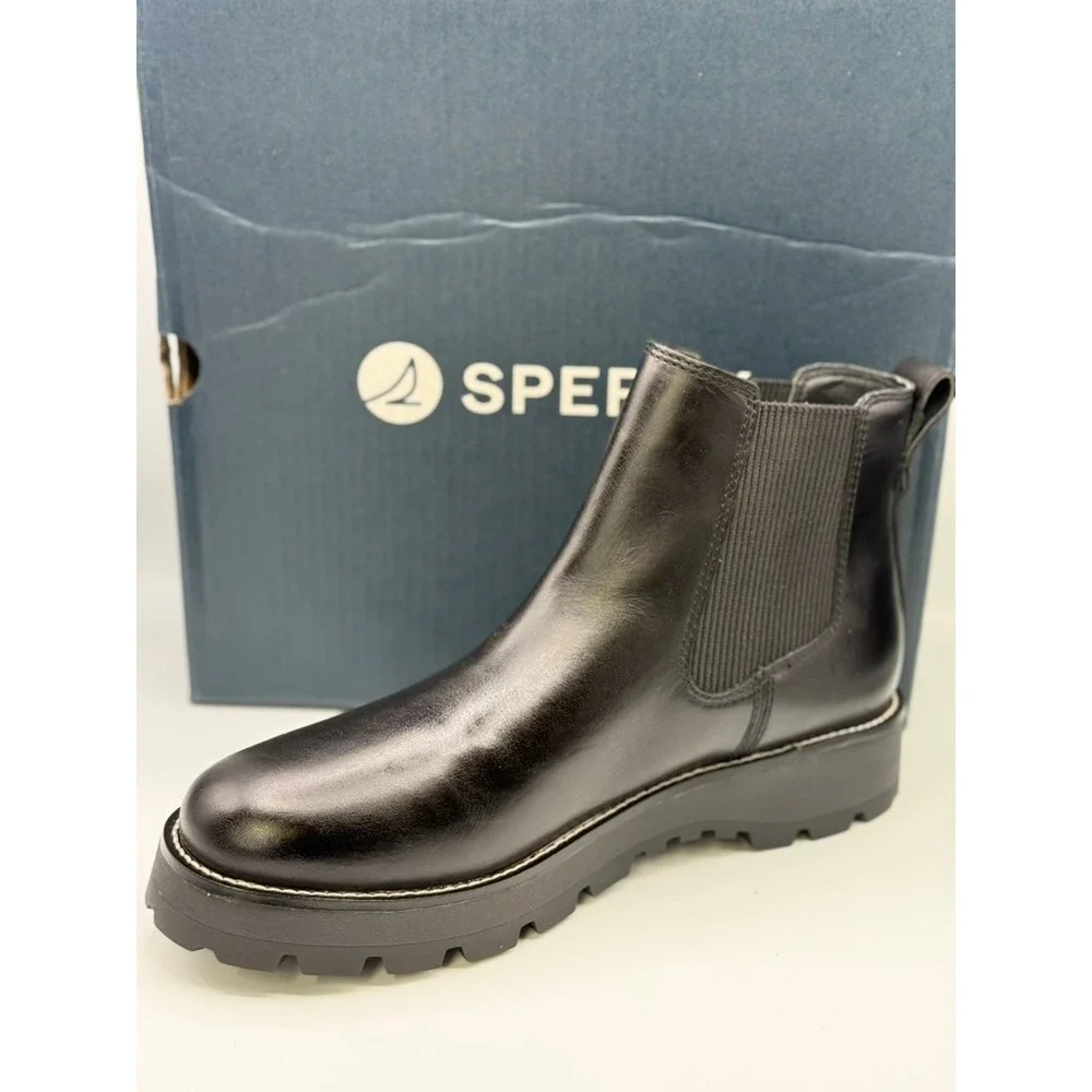 Sperry‎ MT-SIDER Chelsea Boot Men's 11 M Black Waterproof Leather NIB